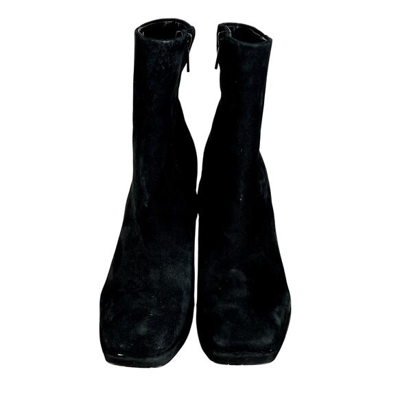 SAM EDELMAN Boots Womens Size 10 Black Suede Jaye Block High Heel Side Zipper - Picture 2 of 11
